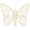 Luz led decorativa mariposa de metal 436 led, exterior, microled, dorada 43 x 58 cm