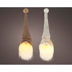 Figura gnomo con luz fija 6 x 20 x 6 cm, colores surtidos