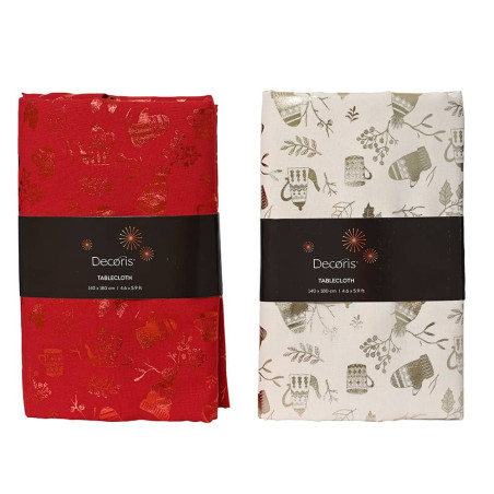 Mantel poliester navidad 140 x 180 cm, colores surtidos