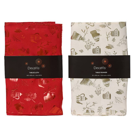 Camino mesa poliester navidad 32 x 180 cm, colores surtidos