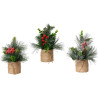 Plantas decoración pequeñas navidad uso interior 20 x 15 cm, 3 piezas