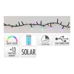 Guirnalda solar recargable 768 led multicolor