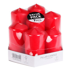 Velas rojas de diferentes medidas 7 uds
