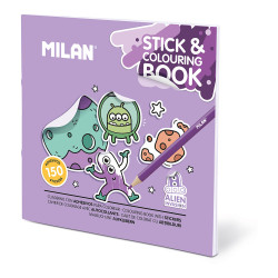Cuaderno con adhesivos para colorear alien invasion
