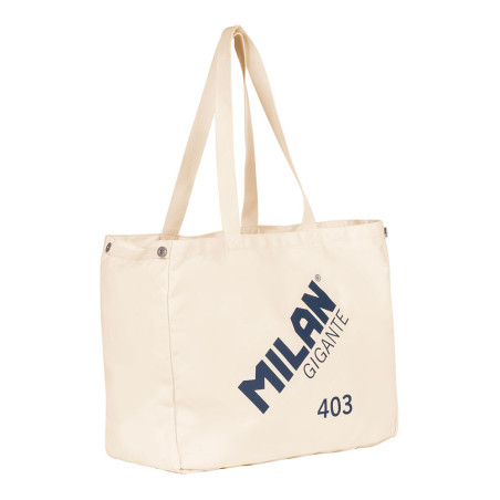 Bolso tote bag gigante milan 403 since 1918 beige