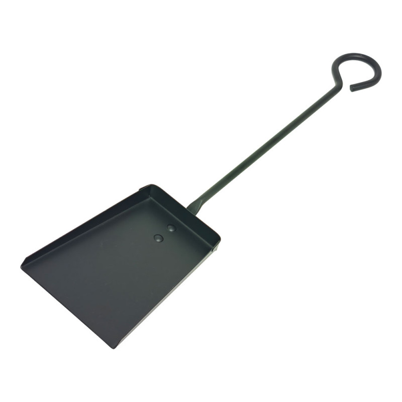 Pala recogedora metálica color negro mango largo 11 x 46 cm