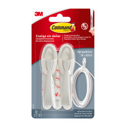 Command percha agrupadora de cables, 2 uds + 3 tiras