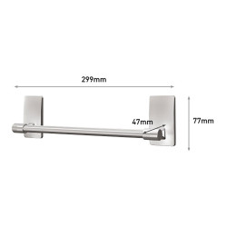 Command barra toallero, níquel satinado, 299 x 77 x 47 mm, 1 ud + 4 tiras, máx 1,3 kg