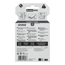 Cuadrados adhesivos doble cara, para interiores, 25mmx25mm, 16 uds, máx 2 kg