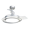 Ventilador de techo led 3cct aspas retráctiles antila mini xs 35 w 3000 lm plata, aspas ø55 cm, plafón ø32 cm, altura 38 - 4 ...