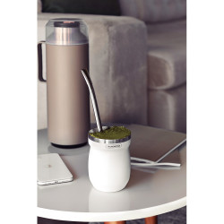 Recipiente para mate de acero inoxidable blanco 240 ml