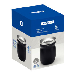 Recipiente para mate de acero inoxidable negro 240 ml