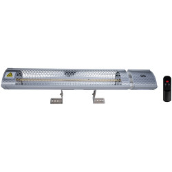 Estufa de cuarzo de pared para exteriores con control remoto, 2000 w 67,5 x 10,5 x 7,5 cm