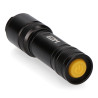 Linterna led táctica black grip 150 lm con zoom, 3 x aaa (incluidas), aluminio