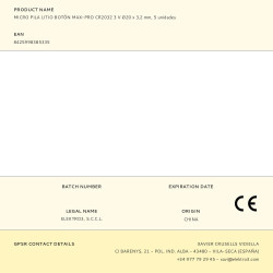 Micro pila litio botón max-pro cr2032 3 v ø20 x 3,2 mm, blister 5 uds
