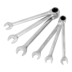 Llave mixta de carraca, métricas 10-11-12-13-14-15-16 mm, juego 7 piezas