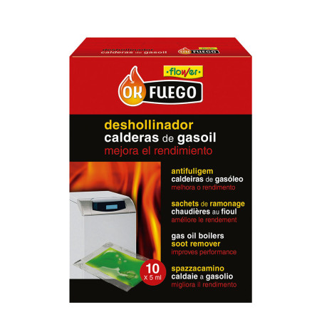 Deshollinador líquido para estufas de gasoil 10 uds x 5 ml