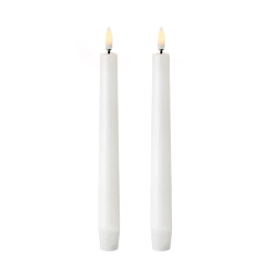 Vela de cera led color blanco ø2,2 x 24,5 cm. pack 2 uds