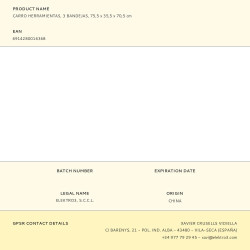 Carro herramientas, 3 bandejas (herramienta no incluida), 75,5 x 35,5 x 70,5 cm