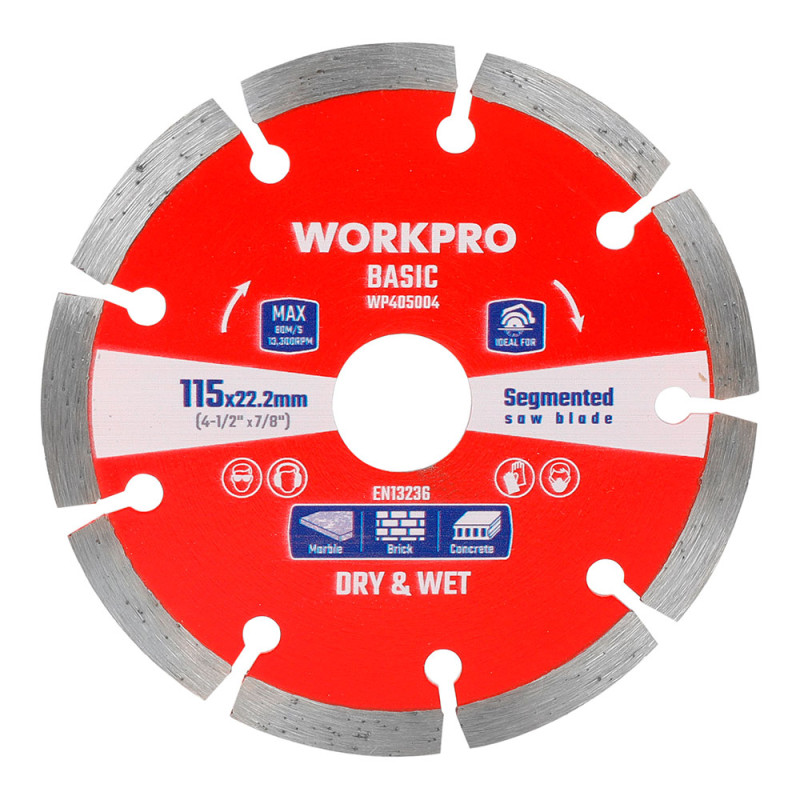 Disco corte diamante, diente segmentado, basic, ø115 x 22,2 x 7 mm