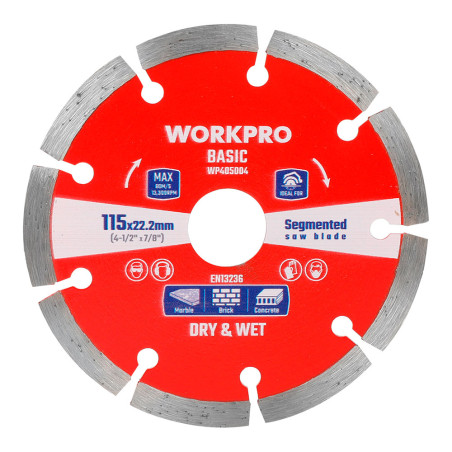 Disco corte diamante, diente segmentado, basic, ø115 x 22,2 x 7 mm
