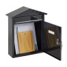 Buzón individual exterior, mediano, visit, acero, negro, 30 x 11 x 36 cm