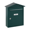 Buzón individual exterior, mediano, visit, acero, verde, 30 x 11 x 36 cm