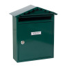Buzón individual exterior, mediano, visit, acero, verde, 30 x 11 x 36 cm