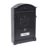 Buzón individual exterior mediano, residencia, aluminio, negro, 26 x 9 x 42 cm