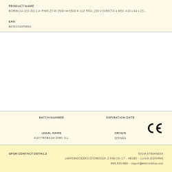 Bombilla led 2g11 4-pins 23 w 2500 lm 6500 k luz fría (eq.140 w),230 v directa a red, 535 x 23,5 x 43,3 mm