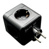 Clavija modular 5 tomas schuko 2p+t 16 a 3680 w 250 v~ negra compatible con ref 40292, 40293