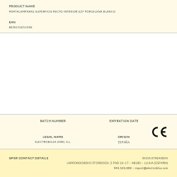Portalámparas superficie recto interior e27 4 a 250 v~ porcelana blanco
