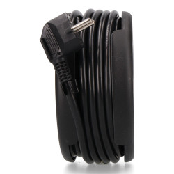 Enrollacables con 4 tomas 2p+t schuko, con protección, 16 a 250 v, cable h05vv-f 3g1,5mm² de 5 m, negro