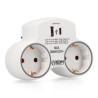 Adaptador 2 tomas 2p+t schuko con 2 usb (a + c), blanco