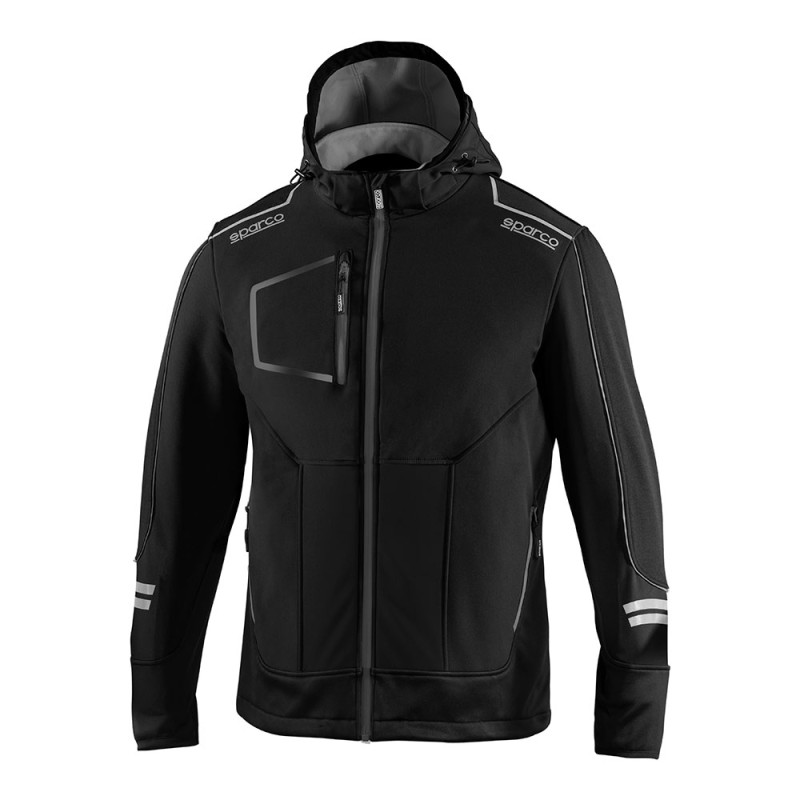 Chaqueta soft-shell tech técnica, negra/gris, york t4 - xl