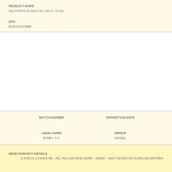 Saco de rafia blanco 50 x 80 cm, 10 uds