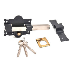 Cerrojo, seguridad, sobreponer, modelo crr07, de acero con acabado gris, 105l/50 mm, con 3 llaves serrata