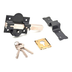 Cerrojo, seguridad, sobreponer, modelo crr08, de acero con acabado gris, 86b/70 mm, con 3 llaves serrata