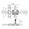 Cerrojo, seguridad, sobreponer, modelo crr08, de acero con acabado gris, 86b/70 mm, con 3 llaves serrata