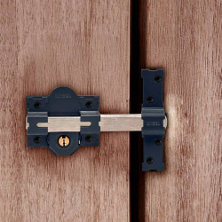 Cerrojo, seguridad, sobreponer, modelo crr09, de acero con acabado gris, 86l/50 mm, con 3 llaves serrata