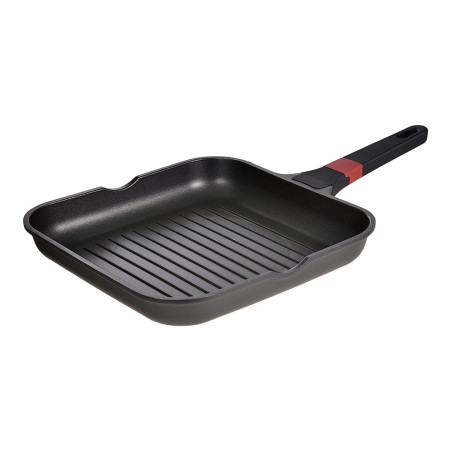 Sarten asador aluminio fundido, inducción, denia experto 28 x 28 x 4,5 cm