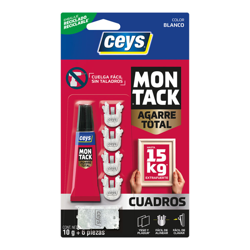 Montack agarre total cuadros 10 g + 6 piezas