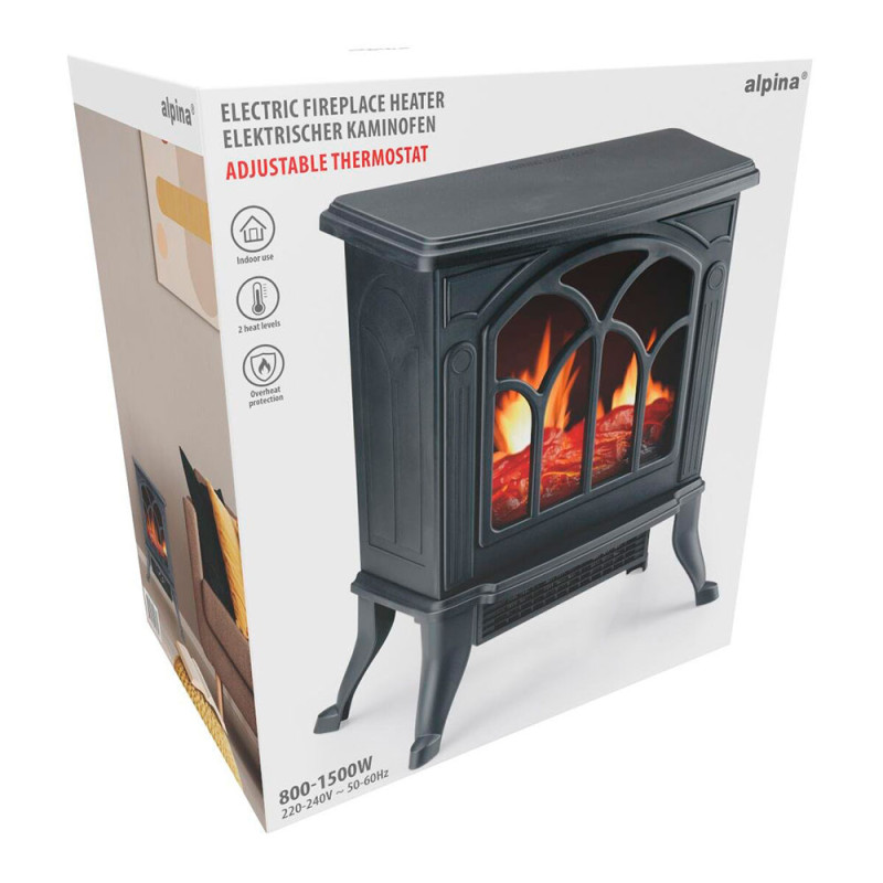 Estufa/chimenea eléctrica ptc 800 - 1500 w