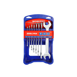 Llave fija doble, juego 8 piezas