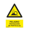 Señal peligro proyección de partículas, pvc, 21 x 30 cm