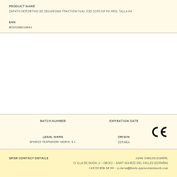 Zapato deportivo de seguridad traction yuki, esd s1ps sr fo hro, talla 44