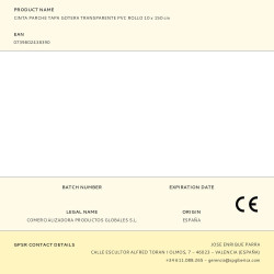 Cinta parche tapa gotera transparente pvc rollo 10 x 150 cm