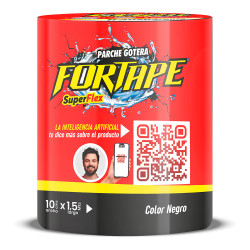 Cinta parche tapa gotera negro pvc rollo 10 x 150 cm