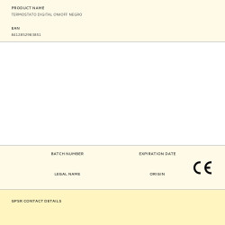 Termostato digital on/off, negro