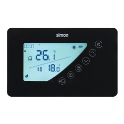 Termostato digital con programación semanal, negro